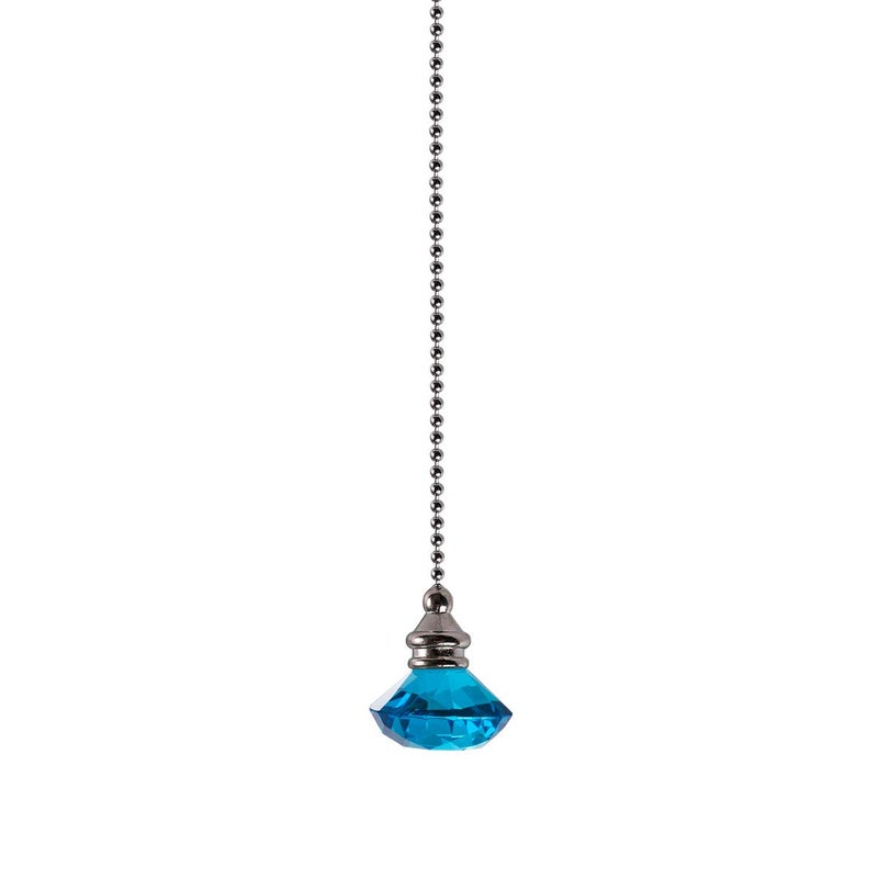 LONGSHENG Ceiling Fan Pull Chain Set - 2 pieces Light Blue Diamond Fan Pull Chains 20 Inch Ceiling Fan Chain Extender with Chain Connector Home Wedding Decor Ornament Pendant - Image 5